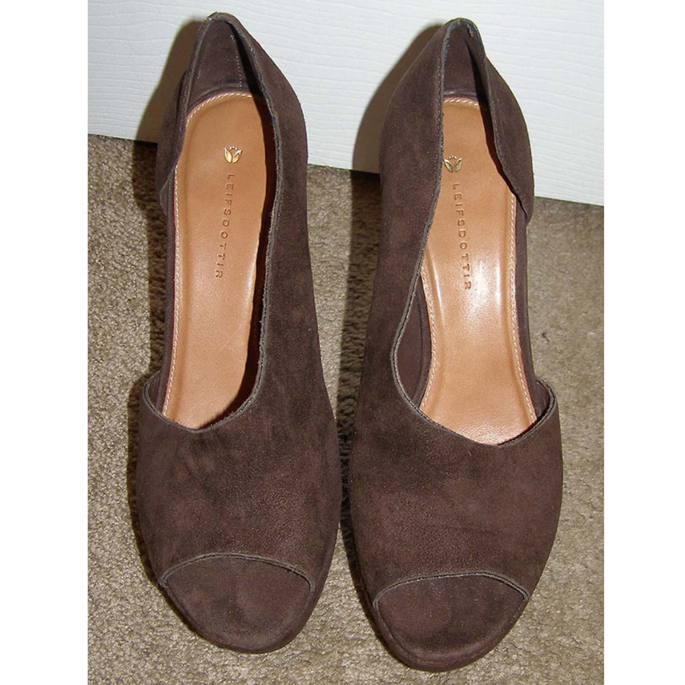 New sz 9 Leifsdottir Brown Suede Wedge Shoes - Picture 2 of 8